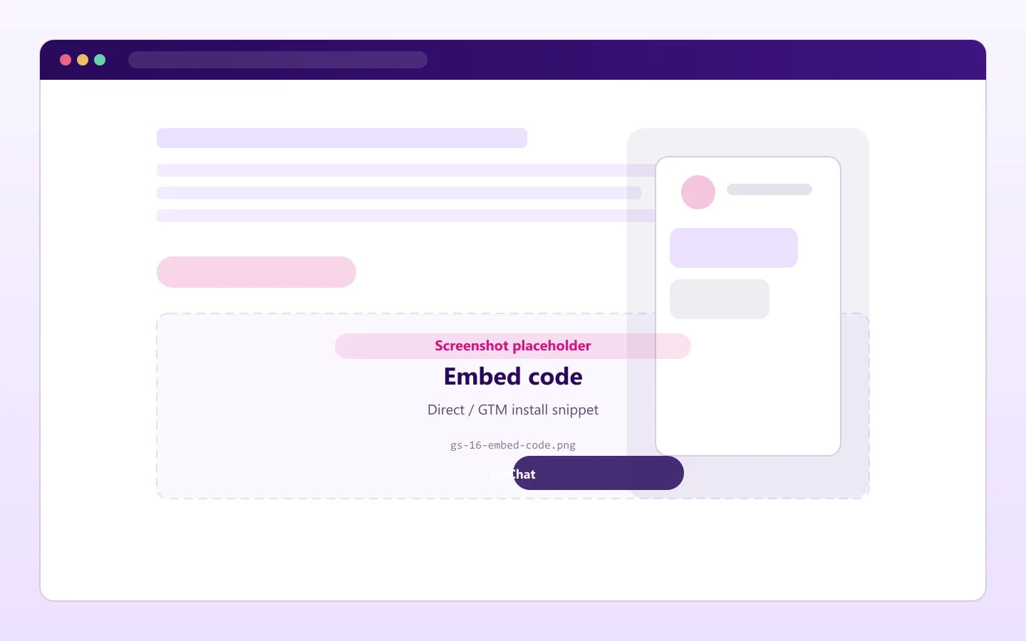 The Embed Code section on Bot Details showing the Direct, Google Tag Manager, and Manual GTM tabs with the copyable script.